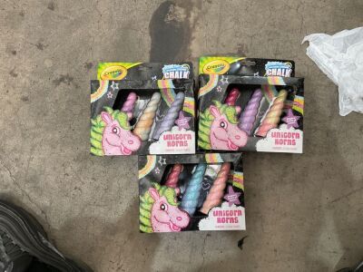 3 x Crayola 3ct Unicorn Chalk