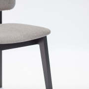 1 x Carter Fabric Dining Chair - Black + Grey - 4