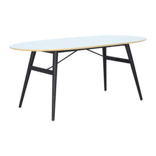 1 x Fleming Dining Table - White + Black