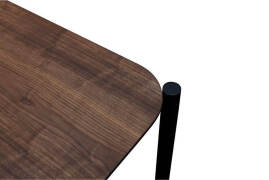 1 x Tana Dining Table - Seats 6 - Black/Brown - 3