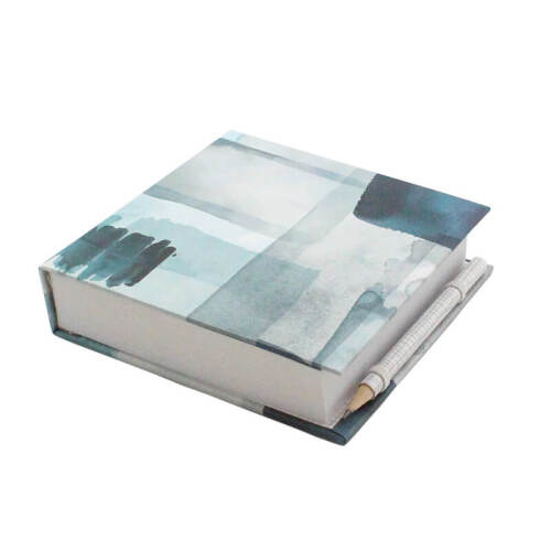 4 x Abstract Jotter Notebooks with Pencil - Blue/Grey