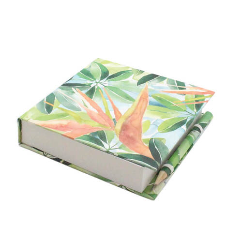 5 x Bird of Paradise Jotter Notebooks with Pencil - Green