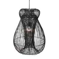 1 x Indah Rattan Pendant Light - Black