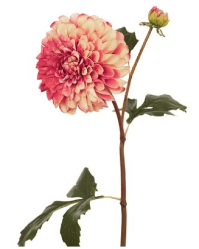 11 x Dahlia Pompon Artificial Flowers - Pink