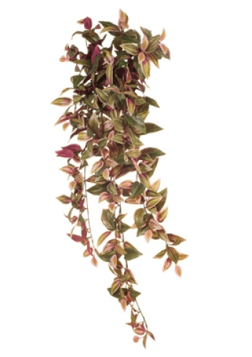 7 x Wandering Jew Hanging Artificial Plants - 93cm - Green/Red