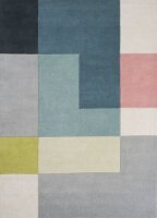 1 x Tetris Wool Rug - Green + Blue/Multi
