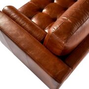 1 x Missy Two Seat Leather Sofa - Brown - 5