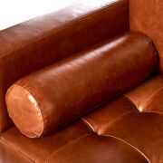 1 x Missy Two Seat Leather Sofa - Brown - 6