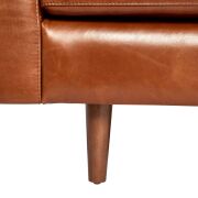 1 x Missy Two Seat Leather Sofa - Brown - 8