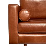 1 x Missy Two Seat Leather Sofa - Brown - 9