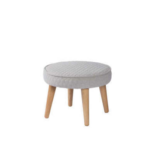 1 x Archie Round Ottoman - Grey