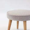 1 x Archie Round Ottoman - Grey - 2