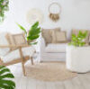 1 x Nadi Stool and Side Table - White - 4