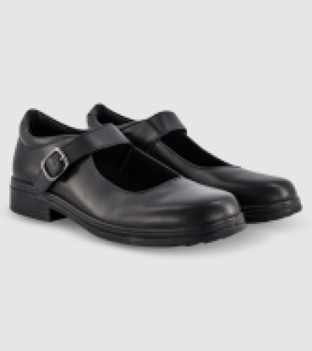 Alpha Ava Buckle (C Medium) Junior Girls Mary Jane School Shoes, Size 11(UK), Black TAF26JR-C-120