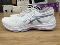Asics Gel-Netburner 20 (D Wide) Womens Netball Shoes, Size 9(UK), White / Pure Silver 1072A091-100-110 - 6