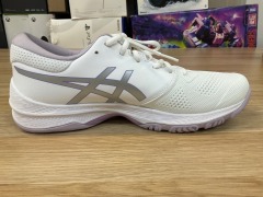 Asics Gel-Netburner 20 (D Wide) Womens Netball Shoes, Size 9(UK), White / Pure Silver 1072A091-100-110 - 7