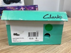 Clarks Daytona Junior Boys School Shoes, Size 13.5(UK), Black 138108-028-E-020 - 3