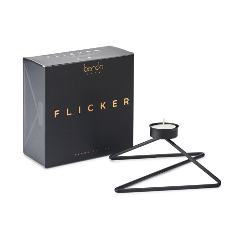 3 x Flicker Tea Light Holders - Black