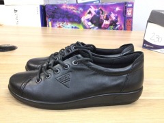 ECCO Soft 2.0 Tie Women's Leather Walking Shoe, Size 7.5(UK), Black - 2