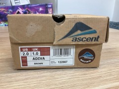 Ascent Adiva Leather shoes, Size 1(UK), Brown - 7