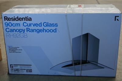 Residentia 90cm Curved Glass Rangehood RH92GB
