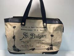 One used Bulgari labelled cloth & leather handbag and one Bulgari labelled cloth & leather womens wallet - 3