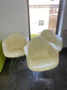 Quantity of 3 Eames Plastic Arm Chairs - 2