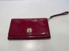 One used Karen Millen red patent leather handbag