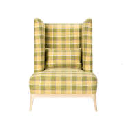 1 x Griffin High Back Armchair - Green/Yellow