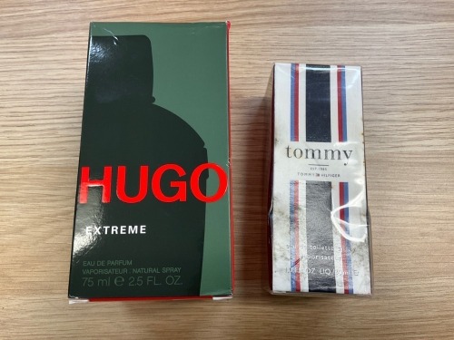 Bundle of 1 x Hugo Boss Man Extreme Eau De Parfum 75ml & 1 x Tommy Hilfiger Tommy Eau de Toilette 30ml