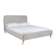 1 x Lola Queen Bed - Grey - 2