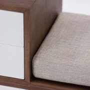 2 x Preston Telephone Table Benches - Mocha Brown/White - 2