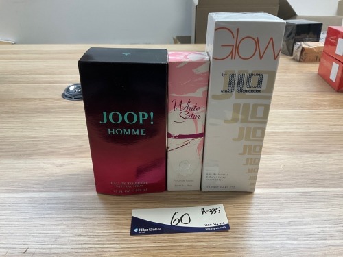 Bundle Of 1 x Joop Homme EDT 200ml, 1 x J-Lo Glow EDT 100ml, 1 x White Satin Taylor Of London 50ml