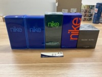 Bundle Of 1 x Lalique Encre Noire Edt 100ml, 1 x Nike Urban Attitude Spicy EDT 75ml, 2 x Nike Viral Blue EDT 100ml and 1 x Nike Indigo Edt 100Ml