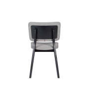8 x Carter Fabric Dining Chairs - Black + Grey - 3