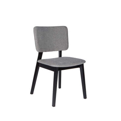 8 x Carter Fabric Dining Chairs - Black + Grey