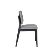 8 x Carter Fabric Dining Chairs - Black + Grey - 2