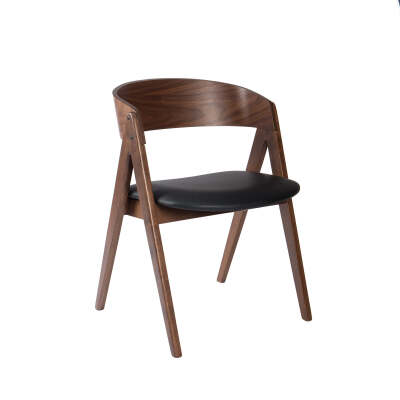 DNL 2 x Grayson Wrap Around Dining Chairs - Black + Brown