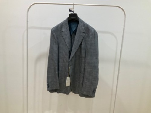 Canali Blazer, Grey/Blue Houndstooth, Size 58R(EU) 20276