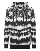Philipp Plein Hoodie Sweatshirt Tie Dye, Black/White, Size XXL UJB0016