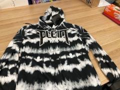 Philipp Plein Hoodie Sweatshirt Tie Dye, Black/White, Size XXL UJB0016 - 2