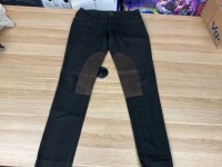Dolce & Gabbana Jeans with Leather Patch, Dark Brown, Size 50(EU) DGFGY07LD