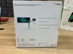 Belkin BoostUp Charge Pro 3-in-1 Wireless Charging Stand w/ MagSafe (White) - 2