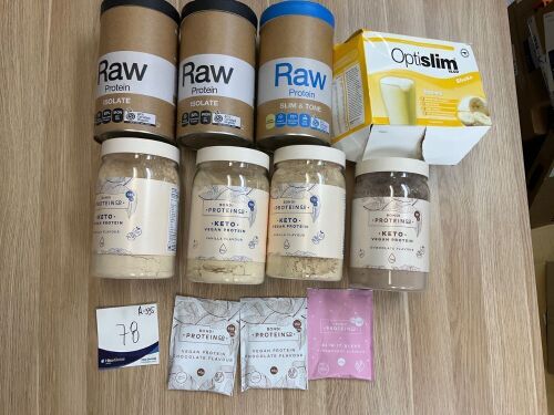 Bundle Of Assorted Protein, Pre Workout, and Weight Loss Powders