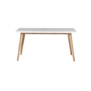 1 x Frankie Dining Table 1500 - White top/ Oak legs - 2