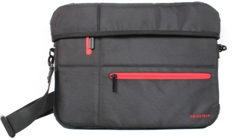 6 x Swisstech 13-inch to 14-inch Firewall Laptop Briefcase - Black/Red ST-23613-AR