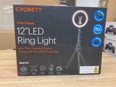 Cygnett V-Pro Travel 12-inch Ring Light with Tripod, Pouch &amp; Bluetooth Remote CY3443VCSLR - 2