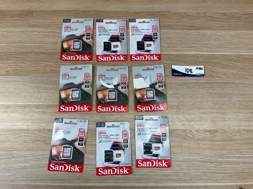 Bundle of 9 x Assorted Sandisk SD Cards