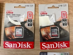 Bundle of 9 x Assorted Sandisk SD Cards - 4