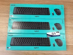 3 x Logitech MK220 Wireless Keyboard and Mouse Combo 920-003235(MK22 - 2